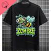 UnisexS Zombie Bee Apocalypse Graphic TShirt with Creepy Undead Horror Design Black Pure Cotton Shortsleeve Tee Outdoor Clothing