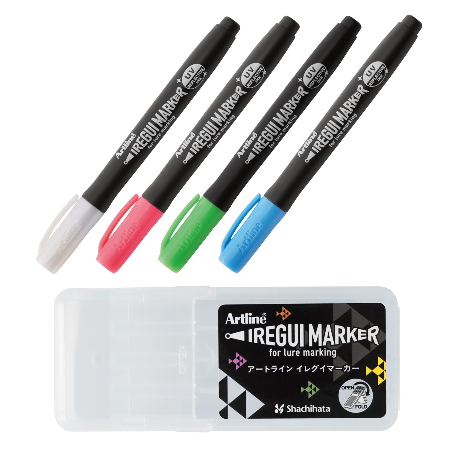 

Shachihata Artline Неправильный маркер 4 маркера с кистью, Кеймура, чехол, KLF-F/KM-4S2