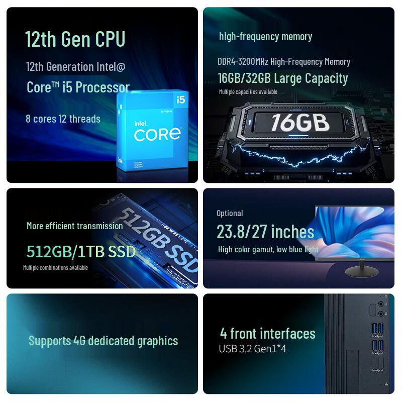 Tsinghua Tongfang Transcend E300 Business Desktop PC Bundle (CN Version)