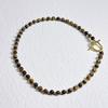 Elegant Tiger Eye & Melanite Beaded Necklace with Stainless Steel OT Buckle - Fashionable Collarbone Chain