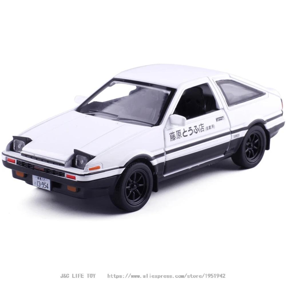 1/32 INITIAL D AE86 Alloy Car Model Diecast Toy Vehicles 4 Doors Opened Car Model Miniature Model With Light Toys For Children
