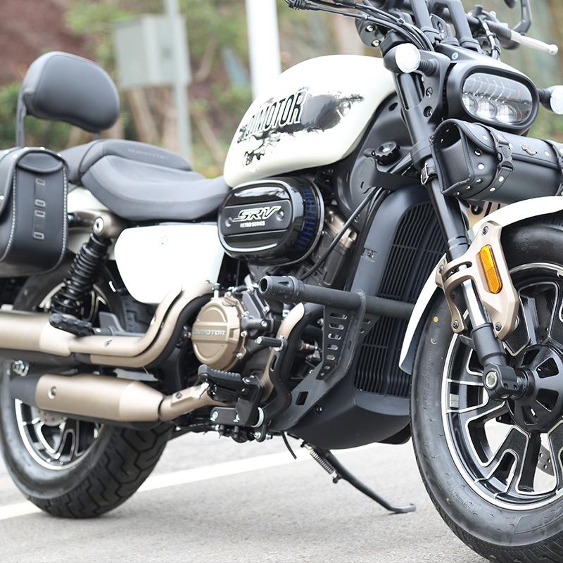 Qianjiang Flash 350 Motorcycle Bumper Canvas Side Bag & Rear Rack