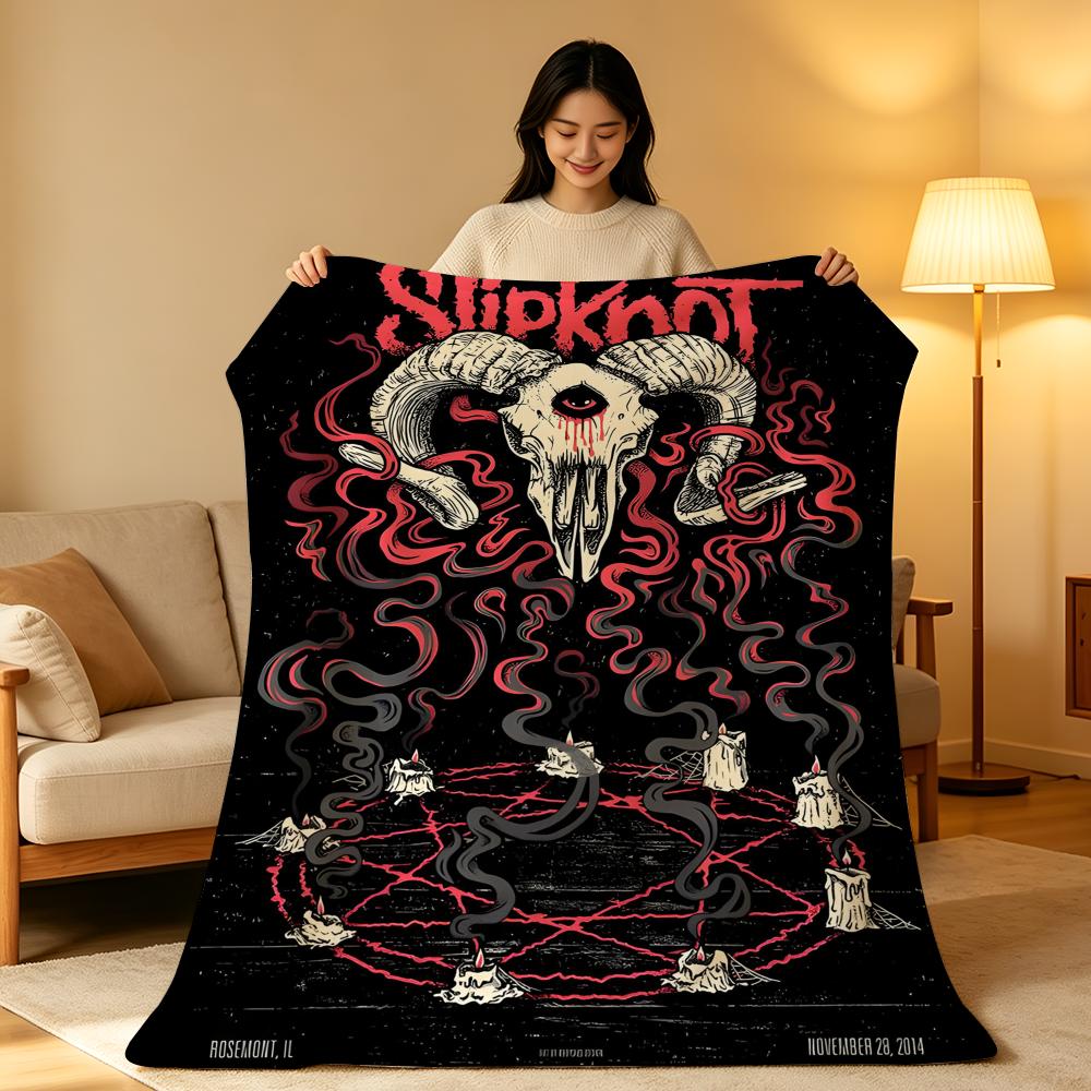 Band S-Slipknot Throw High-Density Short Plush Blanket Soft Skin-Friendly for Sofa Nap Air-Conditioned Room