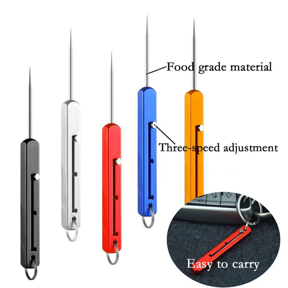 Adjustable Telescopic Push-pull Titanium Toothpicks Pocket Toothpick Fruit Pick Metal