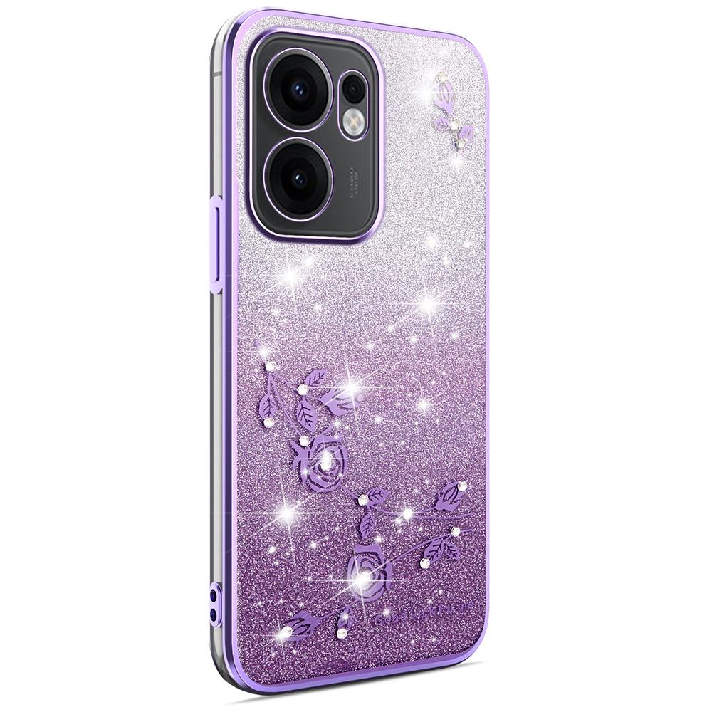 

KADEM For Oppo Reno13 F 5G/4G Case Flower TPU Flexible Gradient Phone Cover Purple