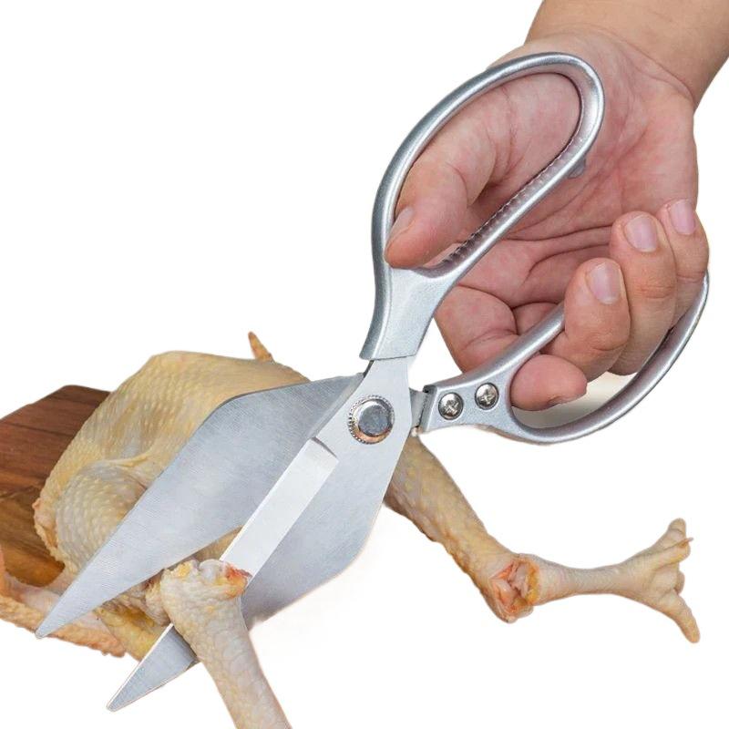 Heavy-Duty Duckbill Kitchen Scissors for Cutting Chicken Bones - Stainless Steel, Multifunctional, Labor-Saving Design