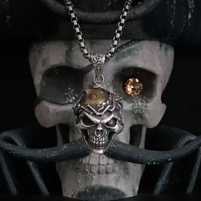 

Riman Peripheral [Sword Wind Legend] Skull Knight Pendant Necklace Personality Trend Men S And Women S Necklace Gift