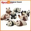 4Pcs/Set Cartoon Mini Animal Panda Micro Landscape Figurine Decor Resin Ornament Garden Miniature