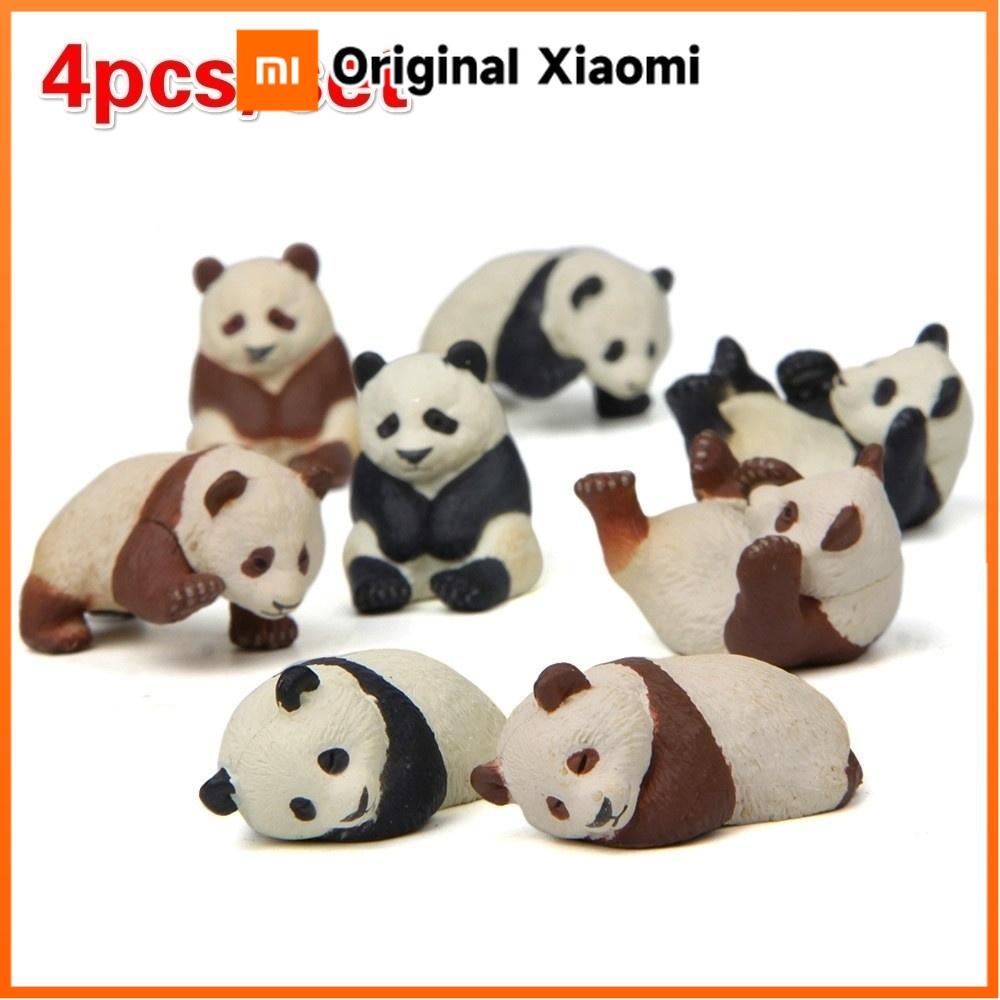 Xiaomi 4Pcs/Set Cartoon Mini Animal Panda Micro Landscape Figurine Decor Resin Ornament Garden Miniature
