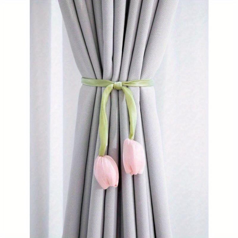 1pc Tulip Design Curtain Tie Backs, Living Room Window Curtain Cinch, Woven Curtain Tiebacks, Curtain Rod Easter Gifts Birthday Graduation