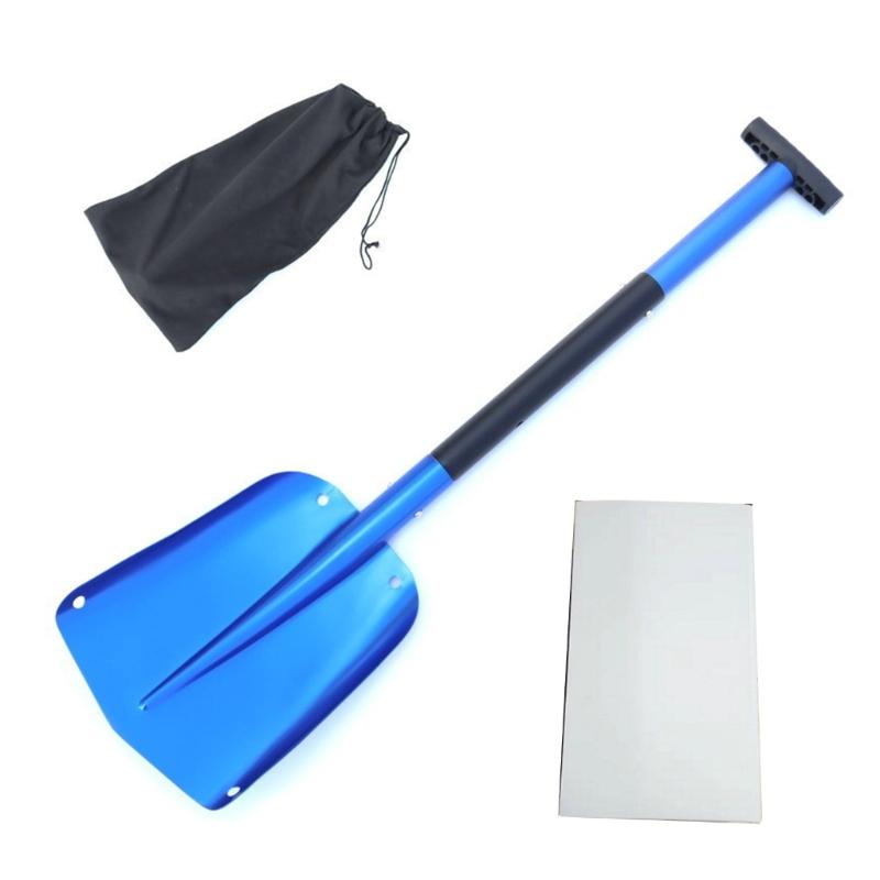 Collapsible Snow Shovel Aluminum Lightweight Snow Removal Tool Retractable 24.8'' to 32'' Snow Shovel