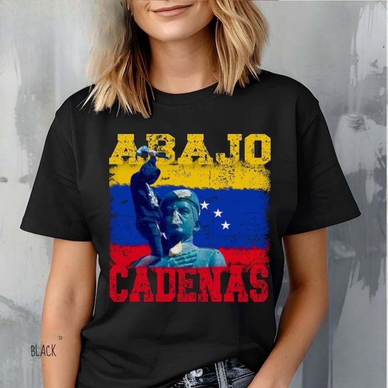Abajo Cadenas Hasta El Final Shirt Venezuela Libre MCM Edmundo Presidente Camiseta Unisexo Tengo Fe Unisex Tops Tee Shirt Short S