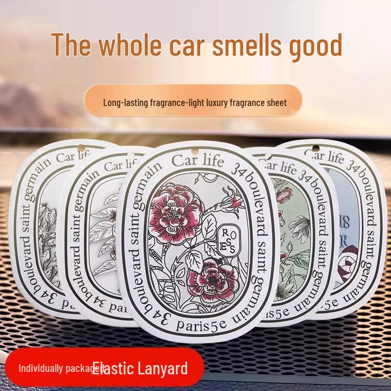 10-Piece Car and Home Floral Fragrance Pendant - Creative Solid Air Freshener Slices