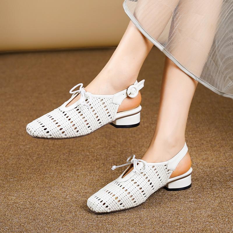 New Women Shoes Fashion Sandals Leather Knit Casual Slides Street Pumps