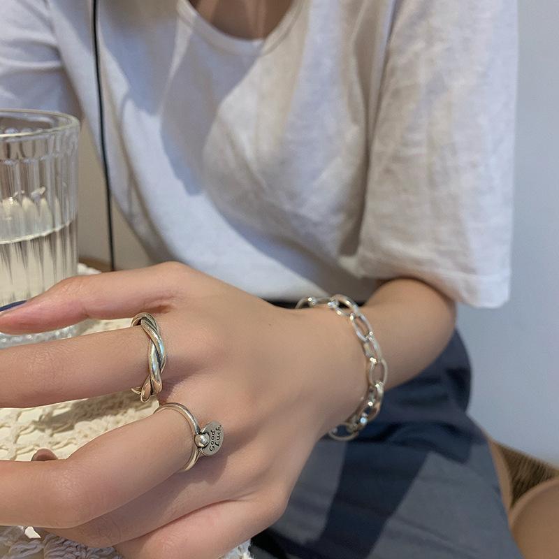 Silver Modern 925 Open Ring Geometric Design Perfect Gift For Women Events Celebrating