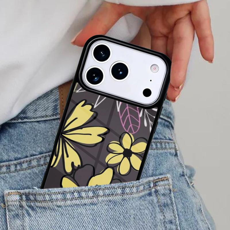 Vintage Leaf Flower Phone Case for iPhone 17ProMax 12 13 14 15 16e 17 Pro Max Plus Air Cover
