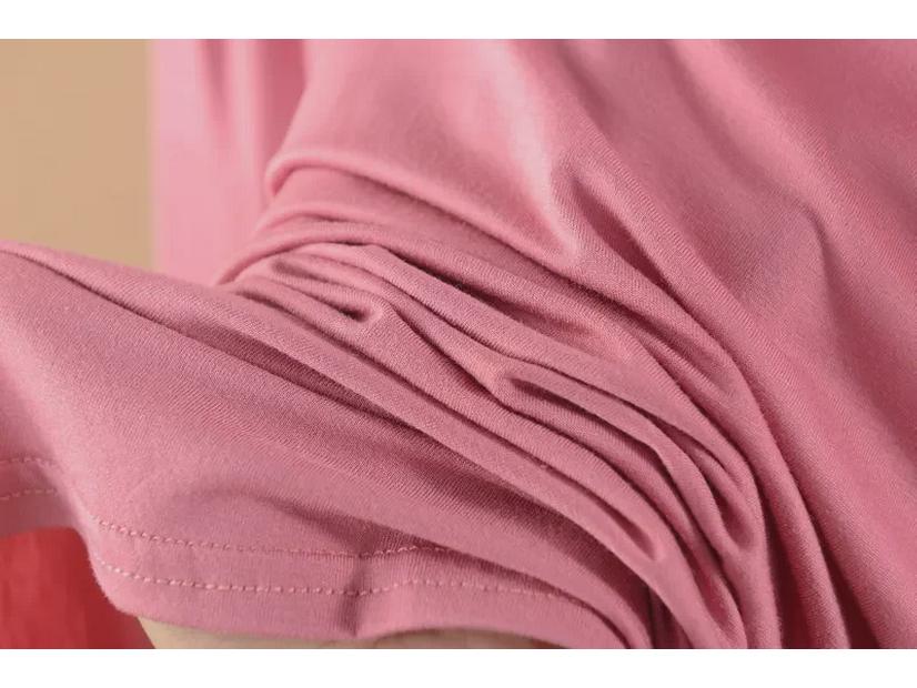 Plus Size Modal Long-Sleeve Loose Fit Round Neck T-Shirt for Women