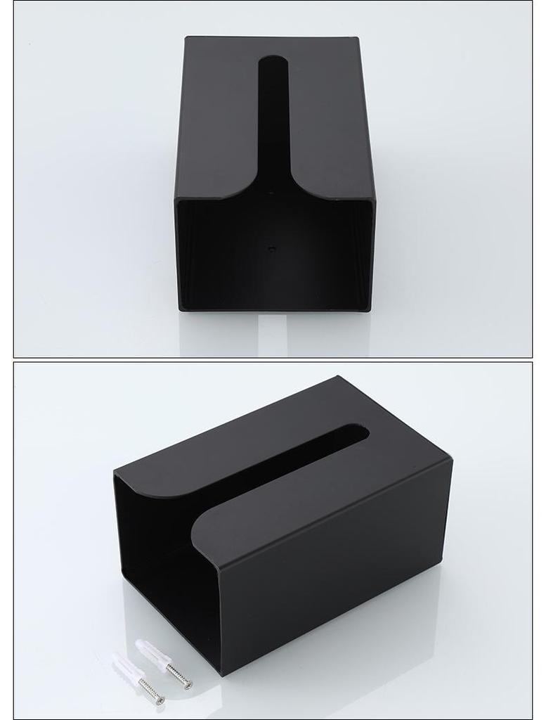 Universal Black Wall-Mounted Kitchen & Bathroom Paper Towel Dispenser Stand
