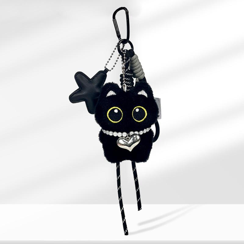 

Милый мультяшный брелок в виде черного кота, подвеска для сумки, украшение для подвешивания на рюкзак, милая маленькая кукла-котенок, животное, брелок для ключей от машины, детский подарок