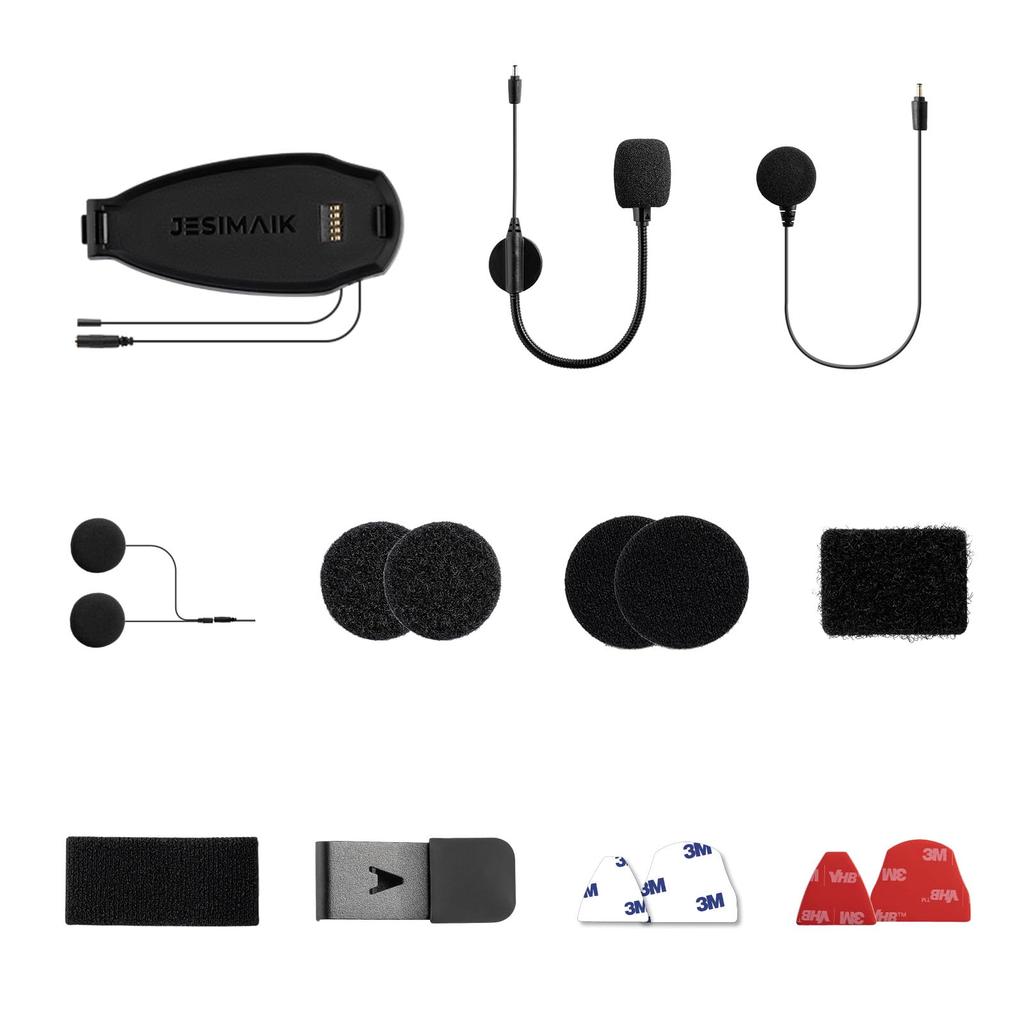 JESIMAIK Motorcycle Income Accessories Set for H6, Magnetic Mount, Helmet Speaker & Microphone, Adhesive Tape for Fixing, Options, Spare Replacement
