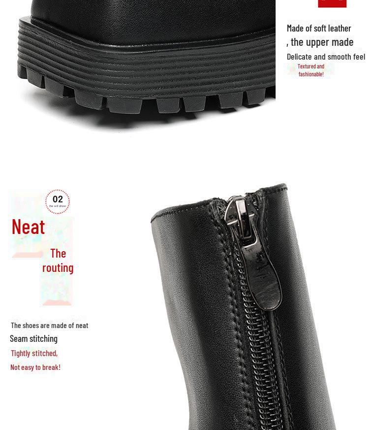 Pánské podzimní kotníkové boty s hranatou špičkou, vysokým svrškem, silnou podrážkou a zadním zipem 8118-R