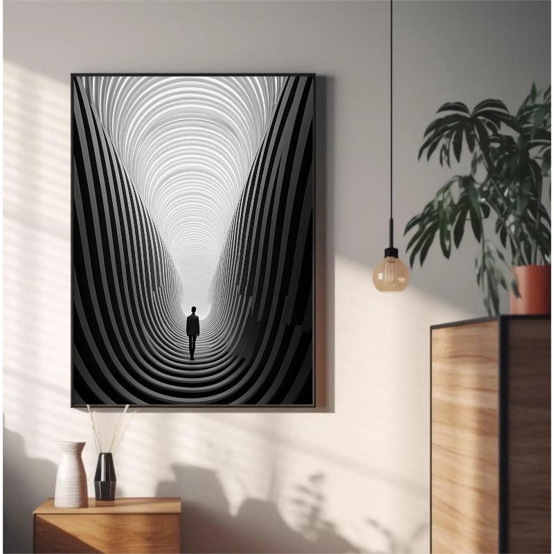 Modern 3D Visual Effects Ballerina Girl Wind Chimes Butterfly Artwork Poster Canvas Paintings Wall Art Pictures Home Decor