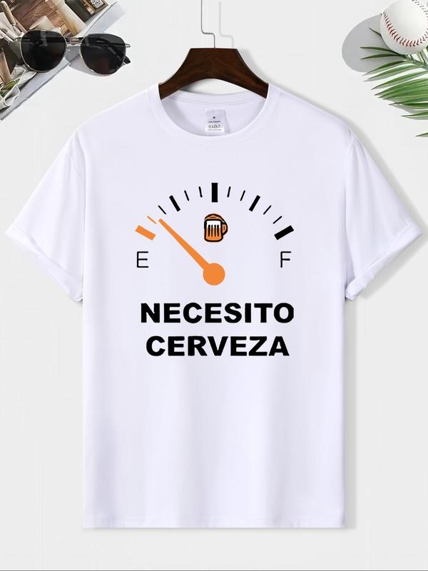 Unisex Regular Fit Crew Neck T-Shirt with Letter Print XXXXL