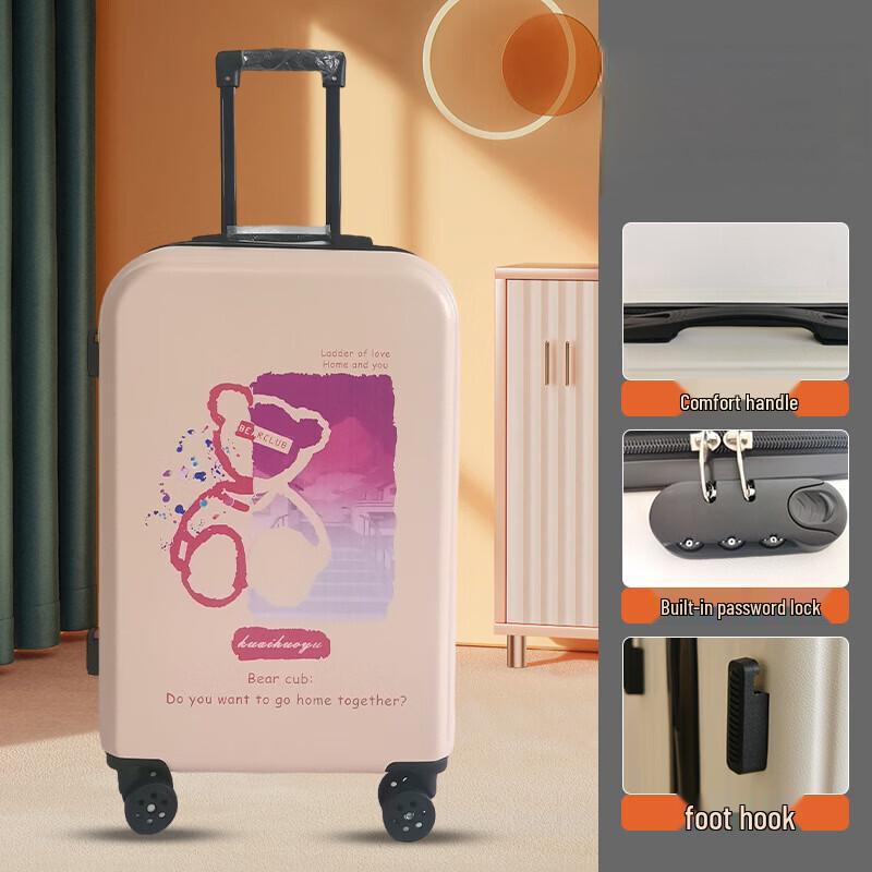 Li Shen Graffiti Bear Hard-Shell Travel Luggage