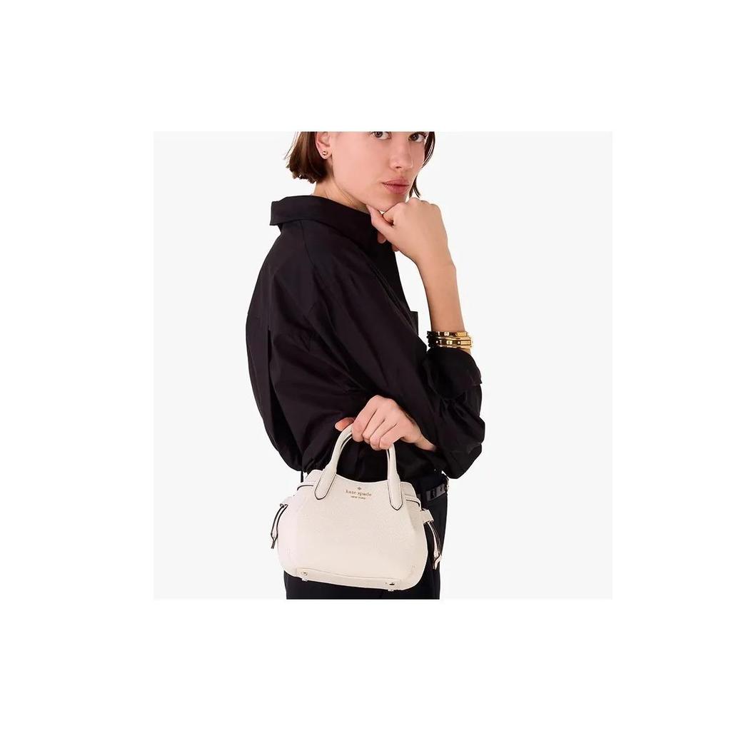 kate spade Dumpling Alphabet Logo Contrast Design Grain Leather Shoulder Crossbody Tote Mini Women's Off-White