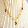 Elegant Country Fruit Charm Necklace Colorful Statement Neckchain Handmade Jewelry for Everyday and Special Occasions