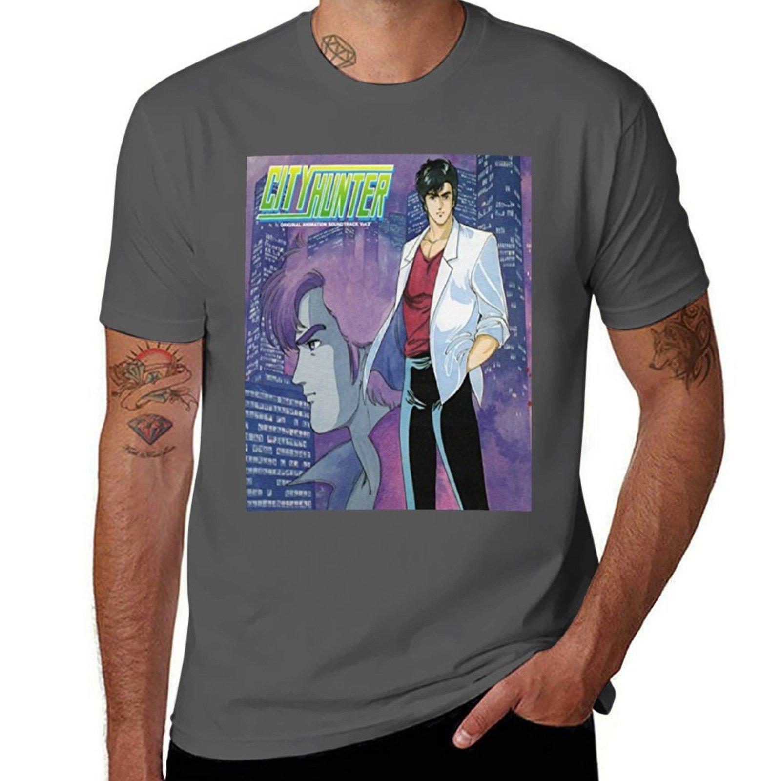 

City Hunter : Ryo Saeba/Nicky Larson T-Shirt man t shirt graphic printed t shirts for man T-Shirt 4XL