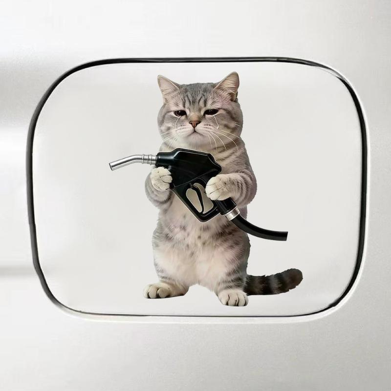 

1/5Pcs Waterproof Vinyl Decals Tearful Emo Working Cat Car Sticker Funny For Car Fuel Tank Caps Window Motorctycle