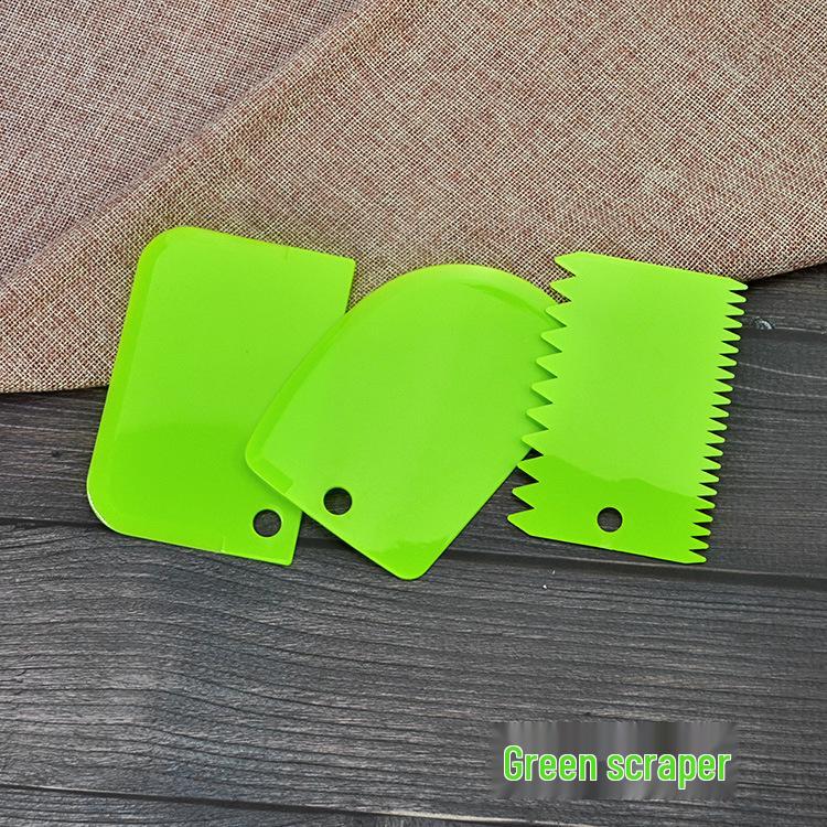 Trapezoidal Plastic Scraper Set: Rice, Noodle, Cake, Cream, Dough Smoother & Cutter - 3-Piece Baking Tools