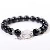 Handmade Natural Volcanic Stone Snowflake Stone Bead Bracelet Men's Retro 10/8mm Elastic Bead Couple Bracelet