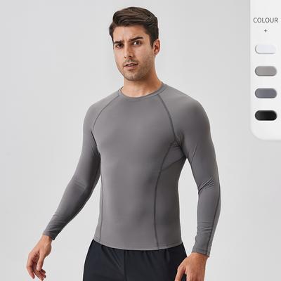 Men's Sports Fitness Wear Outdoor Training Tight Quick-drying T-shirt Top Breathable Running Fitness Long Sleeves