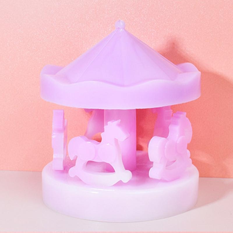 Silicone Mold for Carousel Horse Making Merry-Go-Round Decorating Mold Birthday Gifts Baby Shower Decorations Supply