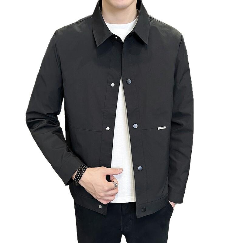 New Men's Handsome Jacket Jacket Lapel Autumn Coat Simple Spring and Autumn Korean Version Versatile Casual Top