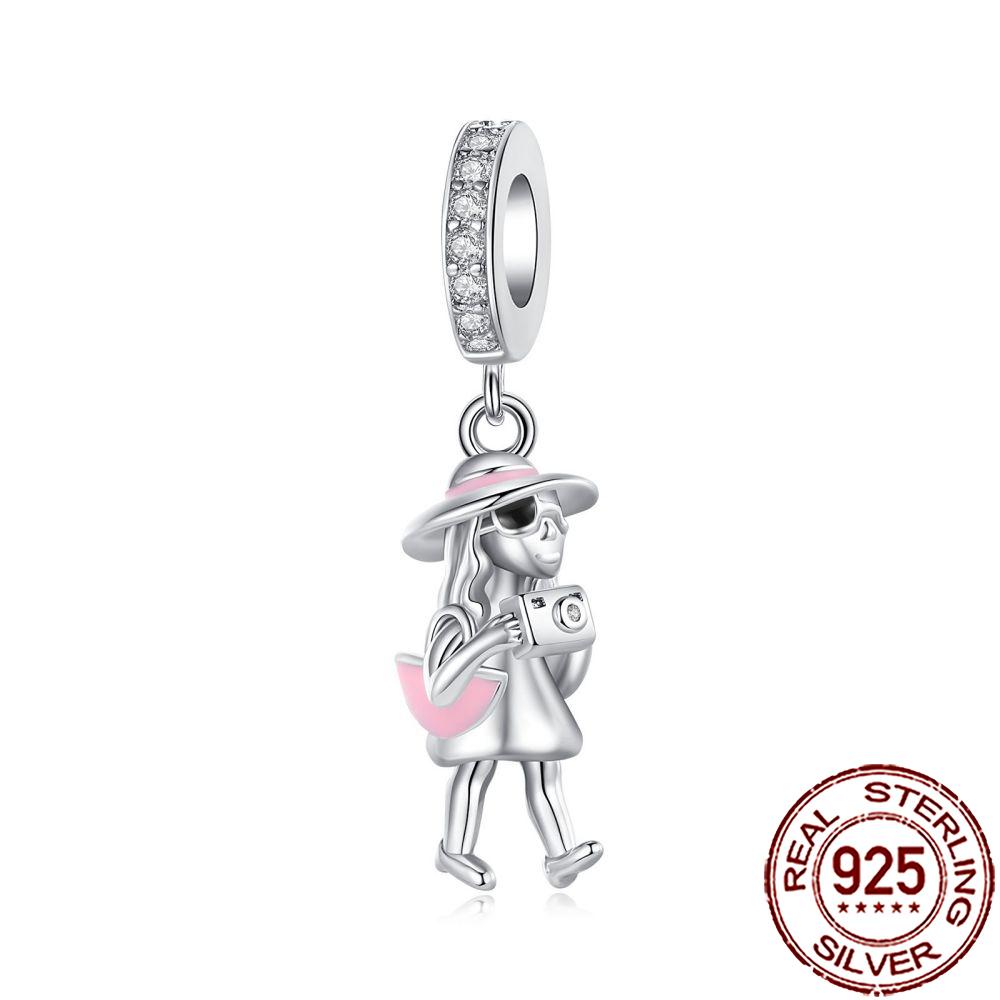 New Charms Copper Airplane Globe Suitcase Air Balloon Travel Beads Fit Original Bracelet Necklace Diy Jewelry