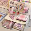 Kawaii Hook Drawer Hole-board Card Stand, Desktop Idol Storage Box, Desk Stationery Organization Rack, Small Display Organizer