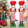 Nutcrackers Figures Wooden Nutcracker Sculpture Christmas Figurine For Holiday Home Table Centerpiece Winter Celebration Party