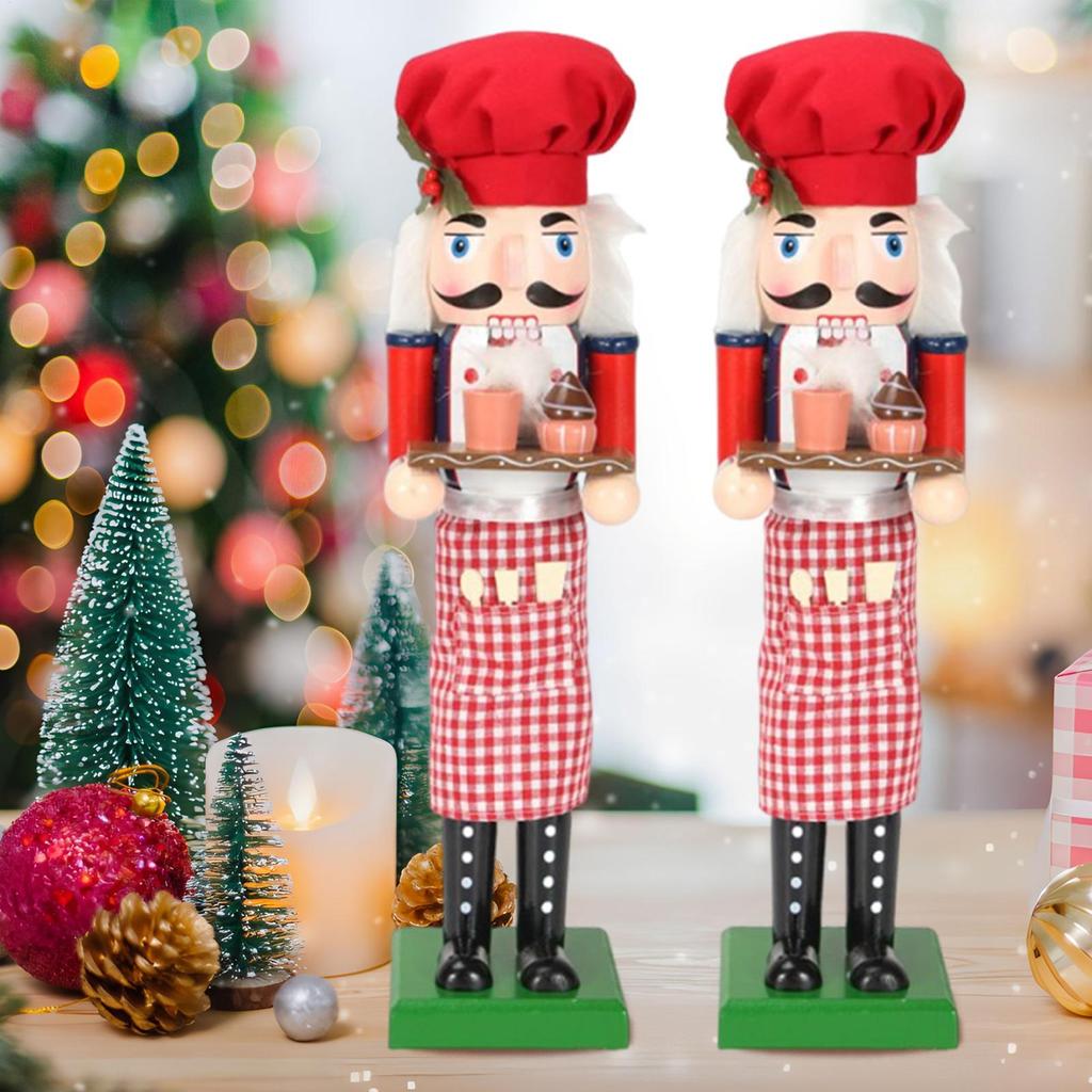 Nutcrackers Figures Wooden Nutcracker Sculpture Christmas Figurine For Holiday Home Table Centerpiece Winter Celebration Party