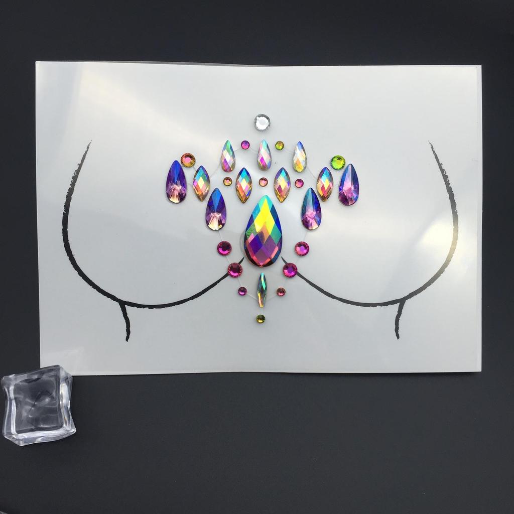 High-Quality Rhinestone Tattoo Stickers for Face and Nipple 