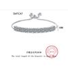 6mm Moissanite Tennis Bracelet On Hand 925 Silver Lab Created Diamond Adjustable Bracelets For Woman