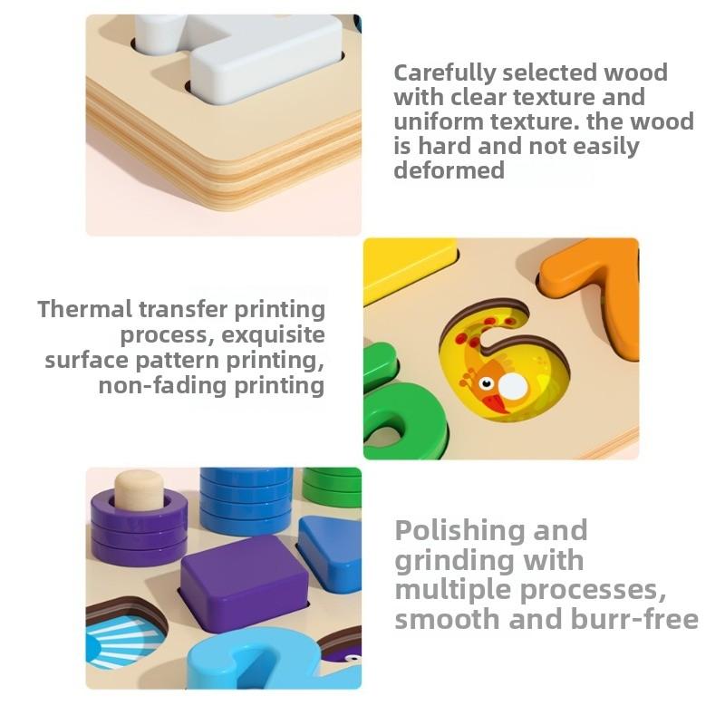 Non-Toxic Montessori Counting Stacking And Mathematical Sorting Game Digital Block Puzzle Cognitive Educational Toy Gift For Toddlers