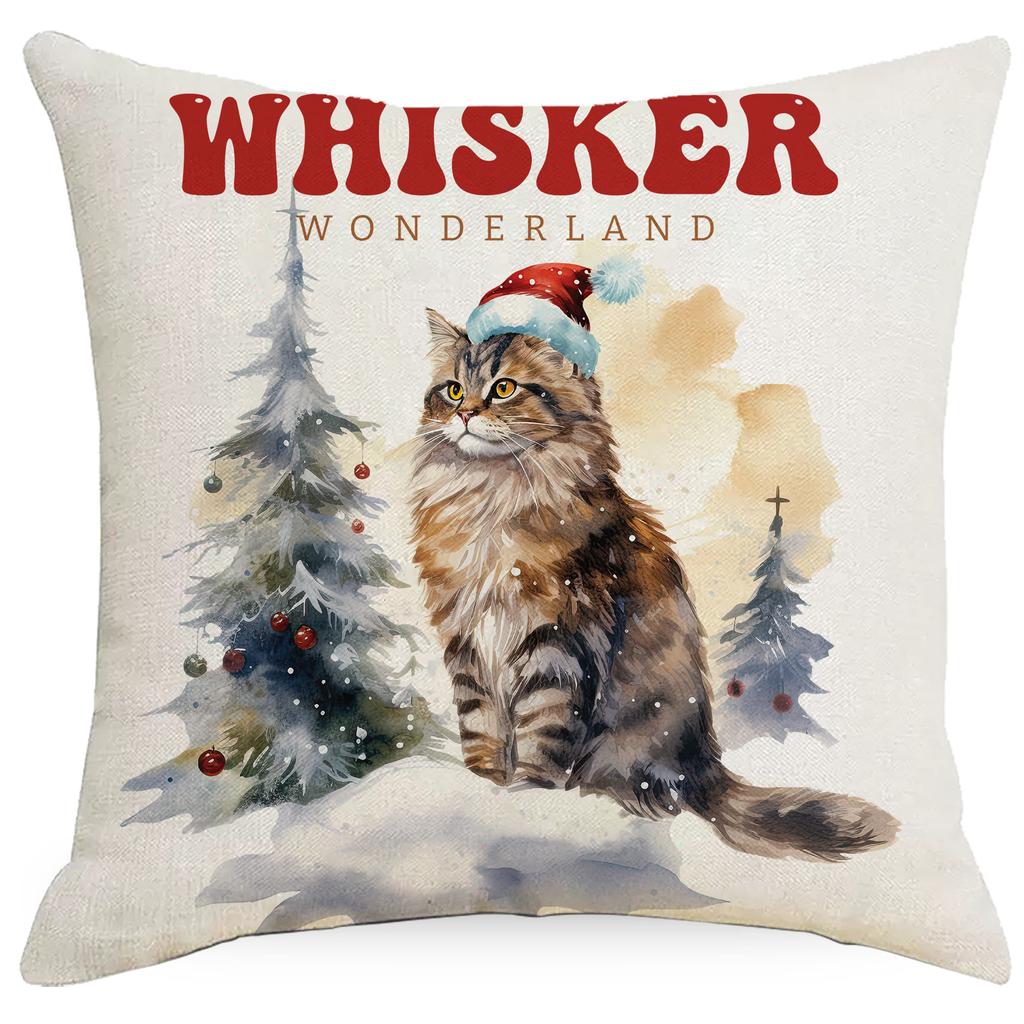 Christmas Cat Pillowcase Sofa Decoration Pillowcase Nordic Simple Modern Christmas Day