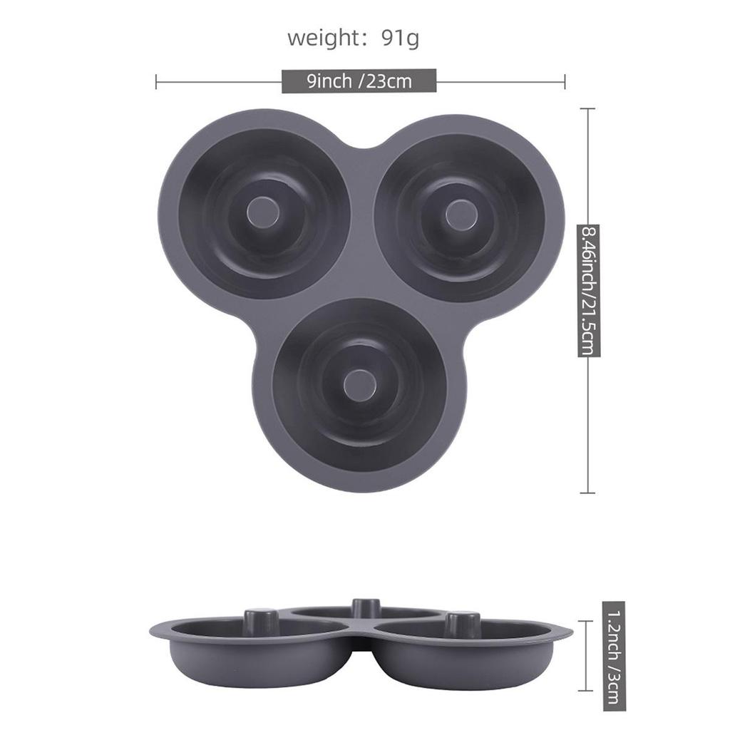 Silicone High-Temp Triple Egg & Donut Frying Pan Mold - Easy Clean