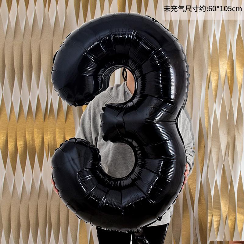 40 Inch Black Figure Foil Number Balloon Anniversary Birthday Party Decoration Adult Bridal Shower Digital Ballon Kids Globo
