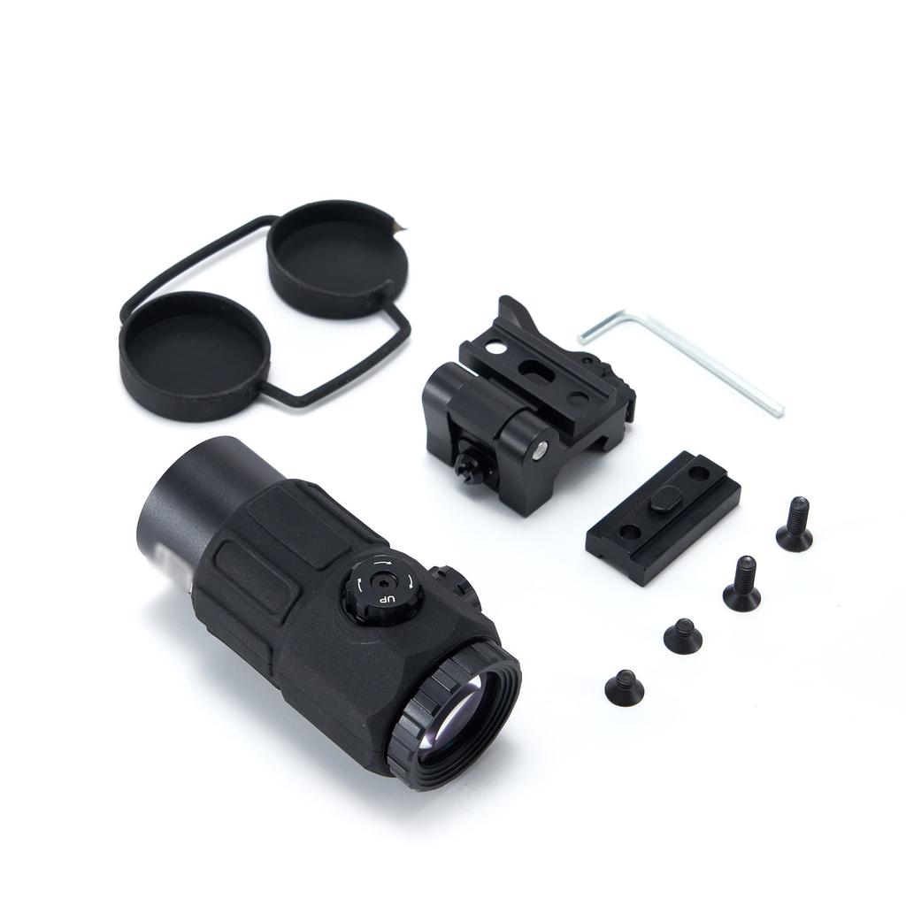 EO G45 Type Magnifier, Realistic Engraving, Replica, Black, EXPS G45 STS Mount, 5x Magnifire Booster Scope (Black)