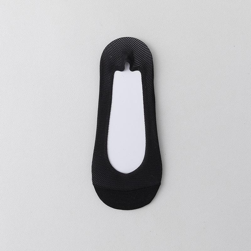 Ice Silk Boat Socks for Women's Summer, Thin Anti-slip and Non-slip-off, Cotton Sole, Summer Shallow Mouth Invisible Socks