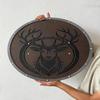 Handcrafted Viking Deer Shield | Norse Stag Wall Decor Medieval Nordic Shield Art